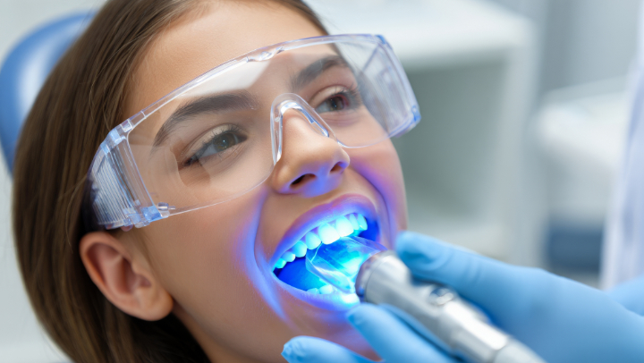 ホワイトニングの施術の様子