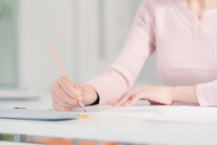 国家試験を受ける様子