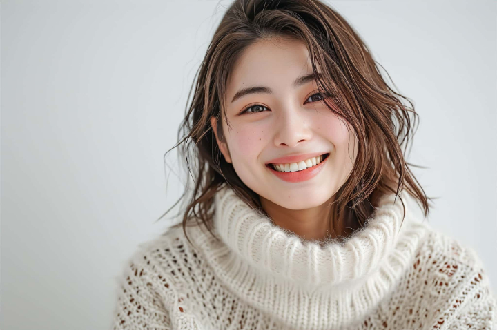 顎関節症を治療して笑顔の女性